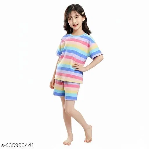 Night Suit for Girls (Multicolor, 5-6 Years)