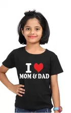 Half Sleeves T-Shirt for Girls (Black, 9-12 Months)