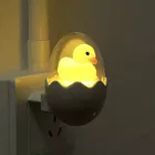Immutable egg plug wall socket lamp led night light ac 220 volt light control sensor yellow duck bedroom lamp gift Night Lamp  (Yellow)