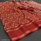Silk Printed Saree for Women, Red 