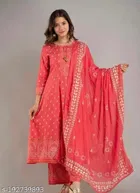 Rayon Printed Kurta with Pant & Dupatta for Women 