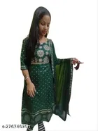 Micro Print Anarkali Dupatta Set for Women 