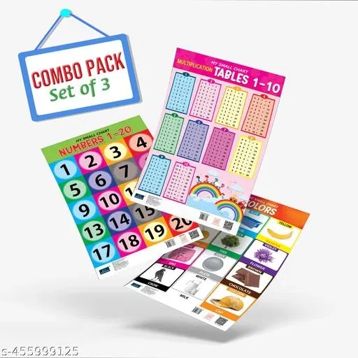 Bookford Publications My small chart Numbers, Colors & Tables (Set of 3)