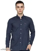 Cotton Blend Printed Shirts for Men, Navy Blue & Maroon, Pack of 2 