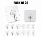 Plastic Wall Hooks, Transparent 