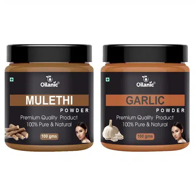 Natural Mulethi & Garlic Powder for Skin & Hair (Pack of 2, 100 g)