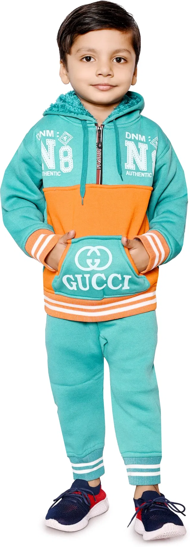 Polyester Woven Design Clothing Set for Kids (Aqua Blue, 20)