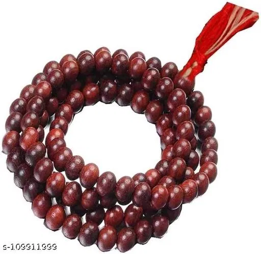 Red Sandalwood Mala 108+1 Beads Wood Chain for Men and Women