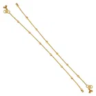 Brass Gold Plated Anklet Set (Gold, Set of 1)