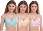 Cotton Blend Printed Padded Bra for Women 