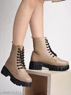 Shoetopia Solid Block Heel Boots 
