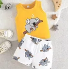 Cotton Blend Printed Clothings Set for Girls,  (Yellow, 2-3 Years)
