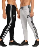 Polyester Blend Printed Regular Fir Trackpants for Men 