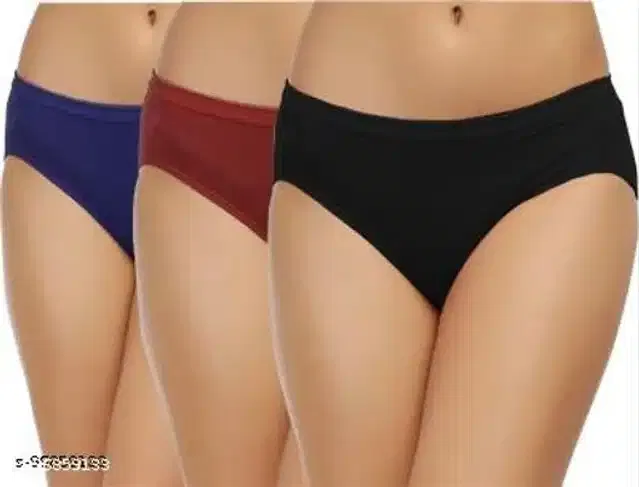 Cotton Briefs for Women (Multicolor, XXL) (Pack of 3)