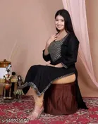 Solid Embroidered Rayon Slub Kurti for Women 