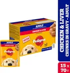 Pedigree Chicken and Liver Chunks in Gravy Adult Dog Wet Food 