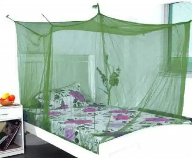 Polyester Single Bed Mosquito Net (Green, 6x3 feet)