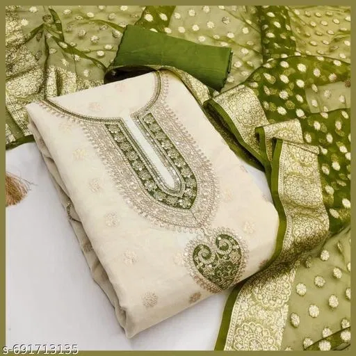 Silk Blend Punjabi/All Over Suits for Women (, 5.85 meter (S)) (Multicolor, 6.05 meter (M)