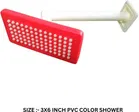 Plastic Shower Head (3x6 inches) with Arm Complete Shower Set (Red & White, Set of 1)