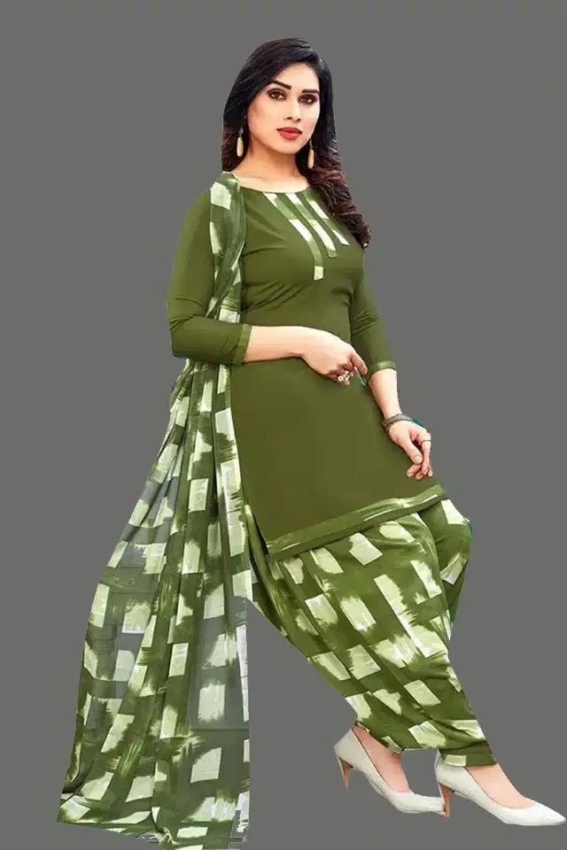 Unstitched Dress Material for Women & Girls (Green)
