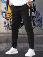 Polyblend Printed Trackpants for Men, Black & Grey, Pack of 2 