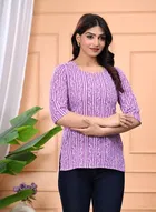 Cotton Striped Short Kurti for Women 
