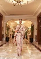 Kanjivaram Soft Cotton Silk Handloom Pashmina Saree for Women 