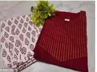 Rayon Printed Kurta with Pant for Women, Maroon & White 
