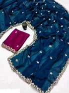 Sana Silk Self Design Saree for Women, Blue 