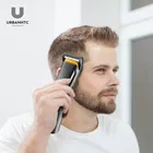 UrbanHTC AT 509 Cordless Professional Hair Trimmer Waterproof Stainless Steel Blade Trimmer 45 min  Runtime 5 Length Settings [Black]