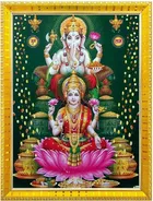 Polyester Laxmi Devi Religious Wall Photo Frame 