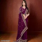 Georgette Saree for Women, Purple 