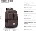 Gear Vintage Boxy, 26L Water Resistant Faux Leather Laptop Backpack for Men & Women, Brown Black