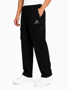 Solid Slim Fit High Rise Drawstring Polycotton Track Pants for Men 