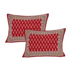Jaipuri Cotton Double Bedsheet with 2 Pillow Covers | 80x90 Inch | Booti Maroon| Traditional Rajasthani Print