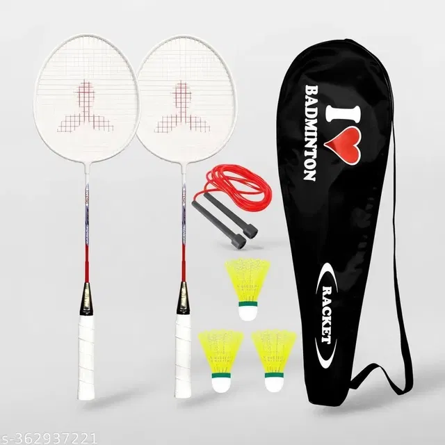 Badminton Racket With 3 Shuttle And Skipping Rope (Set Of 1)