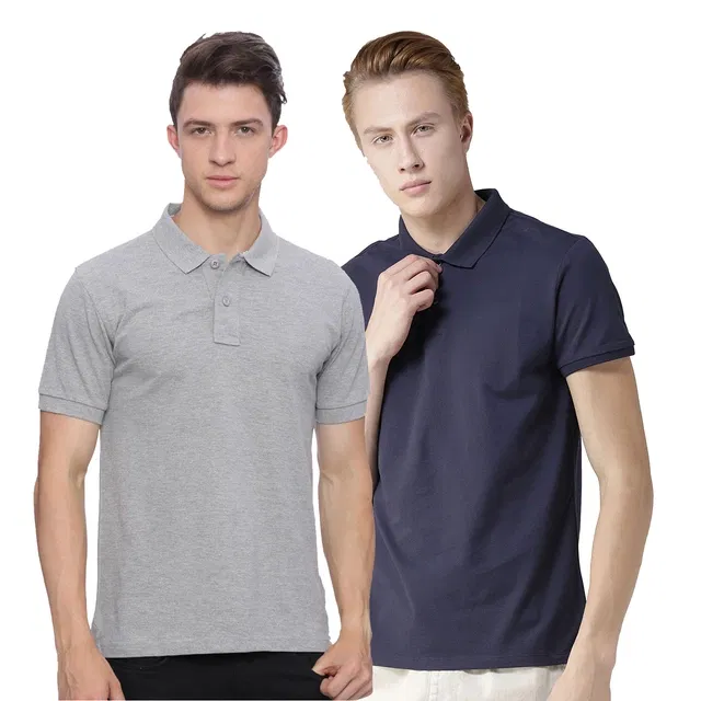 Polo T-shirts Pack of 2 for Men (Multicolor, XXL)
