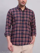 Cotton Blend Checked Shirts for Men, Multicolor 