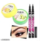 2 Pcs OBN Nail Polish Remover with 2 Pcs Eye Liner (Multicolor, Set of 2)