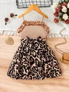 Cotton Blend Printed Frocks for Girls (Brown, 2-3 Years)