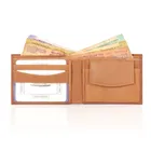 PU Leather Men's Wallet – Slim, Bifold Design with Card & Cash Compartments 707 (Tan)