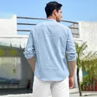 Full Sleeves Solid Short Kurta for Men 