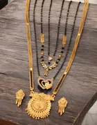 Combo of 4 Pcs Mangalsutras with Earrings Set for Women 