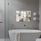 Acrylic Square Shaped Wall Mirror Stickers 