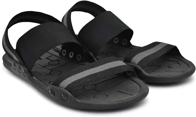 Sandals for Men (Black & Grey, 10)