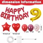 9th Happy Birthday Balloon Decoration Kit ,Red ,Set Of 1