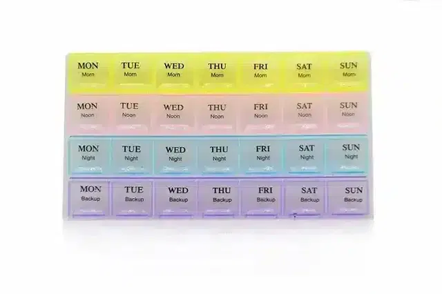 Pallavi Trading Plastic 28 Days 4 Weeks For 7 Days Medicine Planner Pill Organizer Medicine Box, Multicolour