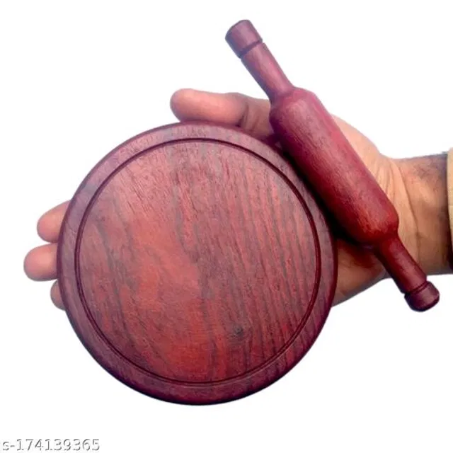 Wooden Rolling Pin & Board Polpat (Brown, Set of 1)
