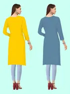 Crepe Solid Kurtis for Women 
