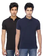 Polo Solid Cotton Blend T-shirts for Men, Pack of 4 